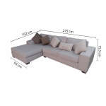 HOME TRENDS 3-SEAT SOFA SET W/ LOUNGE CHASE TUCSON CREME | 81265+66 - Image 9