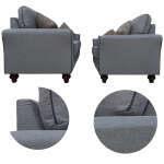 HOME TRENDS 2-PIECE SOFA SET VIENNA GRAY | 81487+88 - Image 6