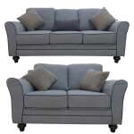 HOME TRENDS 2-PIECE SOFA SET VIENNA GRAY | 81487+88