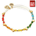 ALEX AND ANI RAINBOW HEART BEADED BANGLE | AA197