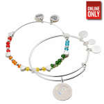 ALEX AND ANI RETIREMENT & RAINBOW HEART BEADED BANGLE SET OF 2 | AA3136