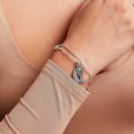 ALEX AND ANI MOON + IRIS FLOWER CHARM BANGLE | AA44 - Image 2