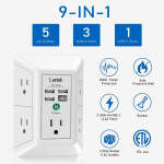LVETEK SURGE PROTECTOR W/ USB WALL CHARGER WHITE 1680JOULES | B09BKHHL5H - Image 2