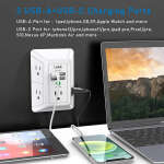 LVETEK SURGE PROTECTOR W/ USB WALL CHARGER WHITE 1680JOULES | B09BKHHL5H - Image 4
