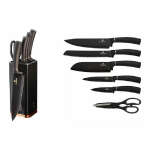 BERLINGER HAUS KITCHEN KNIFE SET WITH BLACK STAND | BH-2422 - Image 2