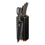 BERLINGER HAUS KITCHEN KNIFE SET WITH BLACK STAND | BH-2422