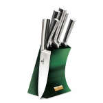 BERLINGER HAUS KNIFE SET WITH STAND EMERALD | BH-2448