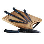 BERLINGER HAUS KNIFE SET AQUAMARINE WITH CUTTING BOARD | BH-2553
