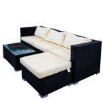 COSTWAY RATTAN 5PC OUTDOOR PATIO CORNER SOFA SET WITH COFFEE TABLE | GD924A - Image 5