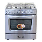 BOTRALI 6 BURNERS STAINLESS STEEL GAS RANGE WITH GLASS LID 30'' | K76-2S - Image 2