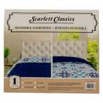 SCARLETT CLASSICS REVERSIBLE PRINTED MICROFIBER COMFORTER QUEEN | NV-1018 - Image 5