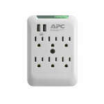 APC WALL OUTLET SURGE PROTECTOR 5V 2.4A 2 PORT USB CHARGER 120V | PE6WU2
