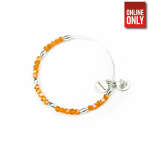 ALEX AND ANI ORANGE BEAD CHARM BANGLE | AA11