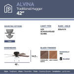 ALVINA LED GLOBE 42" CEILING FAN | 50860 - Image 6