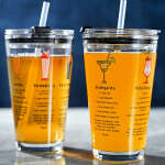 THICK GLASS CUP WITH STRAW AND LID 450ML | 82614 - Image 2