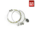 ALEX AND ANI WIFE CHARM AND VICTORIAN BEADED BANGLE SET OF 2 | AA24154