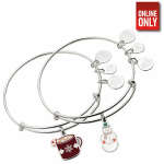 ALEX AND ANI SNOWMAN & HOT CHOCOLATE CHARM BANGLE SET OF 2 | AA4266