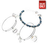 ALEX AND ANI GRANDMA CHARM AND BEADED BANGLE SET OF 3 | AA46161200