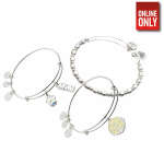 ALEX AND ANI FAMILY, MOM, & BEADED BANGLE SET OF 3 SILVER | AA96264