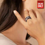 ALEX AND ANI SODALITE GEMSTONE STRETCH RINGS, SET OF 3 | AASRBL - Image 3