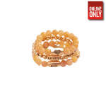 ALEX AND ANI YELLOW JASPER GEMSTONE STRETCH RINGS, SET OF 3 | AASRBR
