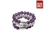 ALEX AND ANI AMETHYST GEMSTONE STRETCH RINGS, SET OF 3 | AASRP