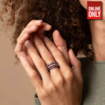 ALEX AND ANI AMETHYST GEMSTONE STRETCH RINGS, SET OF 3 | AASRP - Image 3