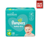 PAMPERS BABY-DRY SIZE 4 JUMBO PACK 10-17 KG 28 PIECES | GUI-1386211
