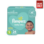 PAMPERS BABY-DRY SIZE 5 JUMBO PACK 28 PIECES | GUI-1386212