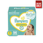 PAMPERS SWADDLER SIZE1 SUPER DISPOSABLE NEWBORN BABY DIAPERS 96 PIECES | GUI-1386363