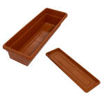 RECTANGULAR FLOWER POT BROWN | WNY-1164 - Image 3
