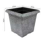 SQUARE GREY FLOWER POT | 51878 - Image 5