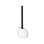 WHITE TOILET BRUSH WITH HOLDER PEBBLE SHAPE | 6686100