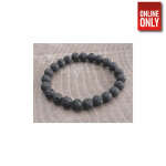 BLACK LAVA STONE BEAD BRACELET | FULL-BLLAVA-BR - Image 3
