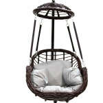 SINGLE SWING BROWN WITH GRAY CUSHION | WF-SBR1 - Image 3