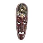 WOODEN TRIBAL FACE MASK WALL DECORATION 30CM | BALINJ380220 - Image 3