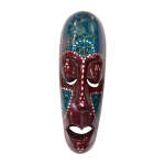 WOODEN TRIBAL FACE MASK WALL DECORATION 30CM | BALINJ380220 - Image 2