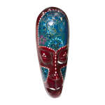 WOODEN TRIBAL FACE MASK WALL DECORATION 30CM | BALINJ380220