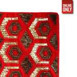 HANDMADE INDIAN RED WHITH GOLD PILLOW CASE | PC-RGO - Image 4