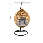 SINGLE BROWN SWING CHAIR WITH GRAY CUSHION | WF-SE2 - Image 5