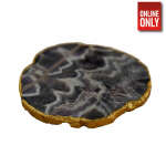 ROUND DARK PURPLE MARBLE GOLD COASTER | COAST-RODPUMG