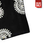 HANDMADE INDIAN BLACK PILLOW CASE | PC-BLCKWHFLOW - Image 2