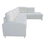 BURGOS SOFA 3 SEATER + LOUNGER FAUX LEATHER WHITE | 0074214+15 - Image 2