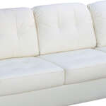 BURGOS SOFA 3 SEATER + LOUNGER FAUX LEATHER WHITE | 0074214+15 - Image 3