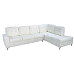 BURGOS SOFA 3 SEATER + LOUNGER FAUX LEATHER WHITE | 0074214+15 - Image 4