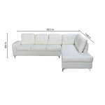 BURGOS SOFA 3 SEATER + LOUNGER FAUX LEATHER WHITE | 0074214+15 - Image 7