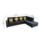 GREY BURGOS SOFA 3 SEATER + LOUNGER | 0084146+47 - Image 8
