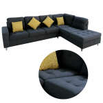 GREY BURGOS SOFA 3 SEATER + LOUNGER | 0084146+47 - Image 3