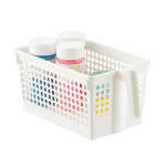 WHITE PLASTIC STORAGE BASKET Q21-1 | 8541343 - Image 2