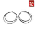 SILVER ROUND DOUBLE HOOP SLEEPER EARRING | 403155